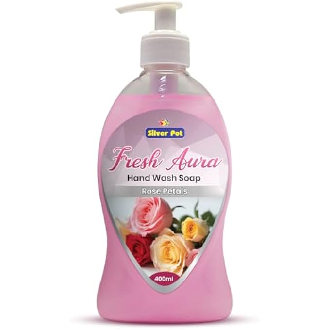 Silver Pot ROSE PETAL HAND WASH  400ML  GENTLE HYDRATING FORMULA WITH REFRESHING ROSE PETAL SCENT, EFFECTIVE GERM PROTECTION, AND DAILY CARE - Image 1
